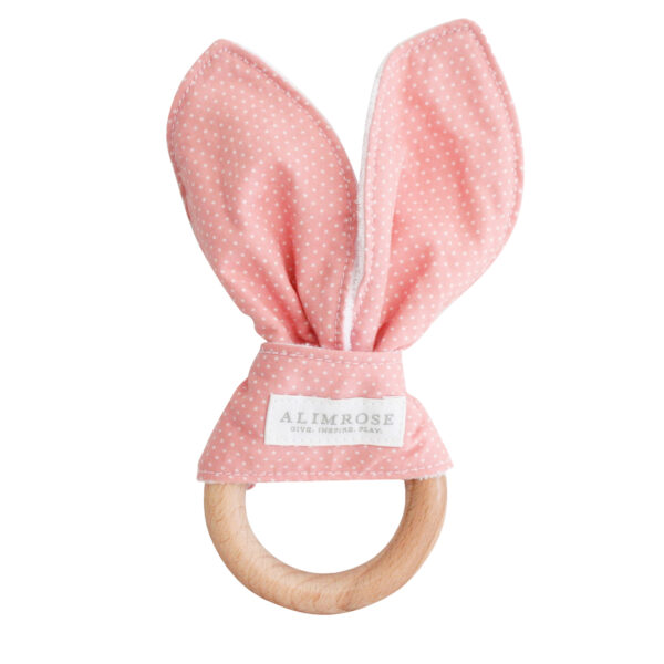 Bailey Teether Pink White Spot